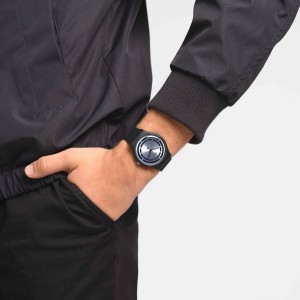 Black Swatch Circled Lines Plastic | ZAON-09357