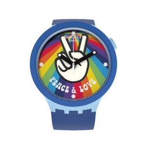 Blue Swatch Peace Hand Love Bioceramic | QVDA-94761