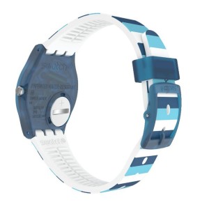 Blue Swatch Striped Waves Plastic | YFJV-90365