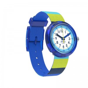 Blue Swatch Stripy Blue Bio-sourced plastic | LBZD-46183