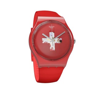 Red Swatch Swiss Around The Clock Plastic | HLIX-20915